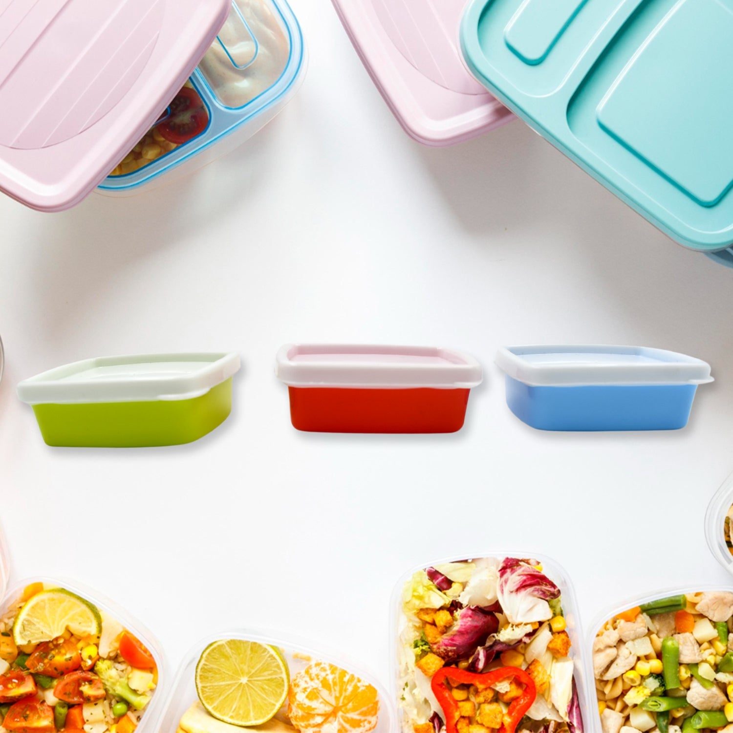 5556 Plastic Airtight Containers Set, Small Plastic Container Set, Rectangular Plastic Food, Pickle, Fridge Containers Multicolor Kitchen Storage Container (3 Pcs Set) 5556 Plastic Airtight Containers Set, Small Plastic Container Set, Rectangular Plastic Food, Pickle, Fridge Containers Multicolor Kitchen Storage Container (3 Pcs Set)